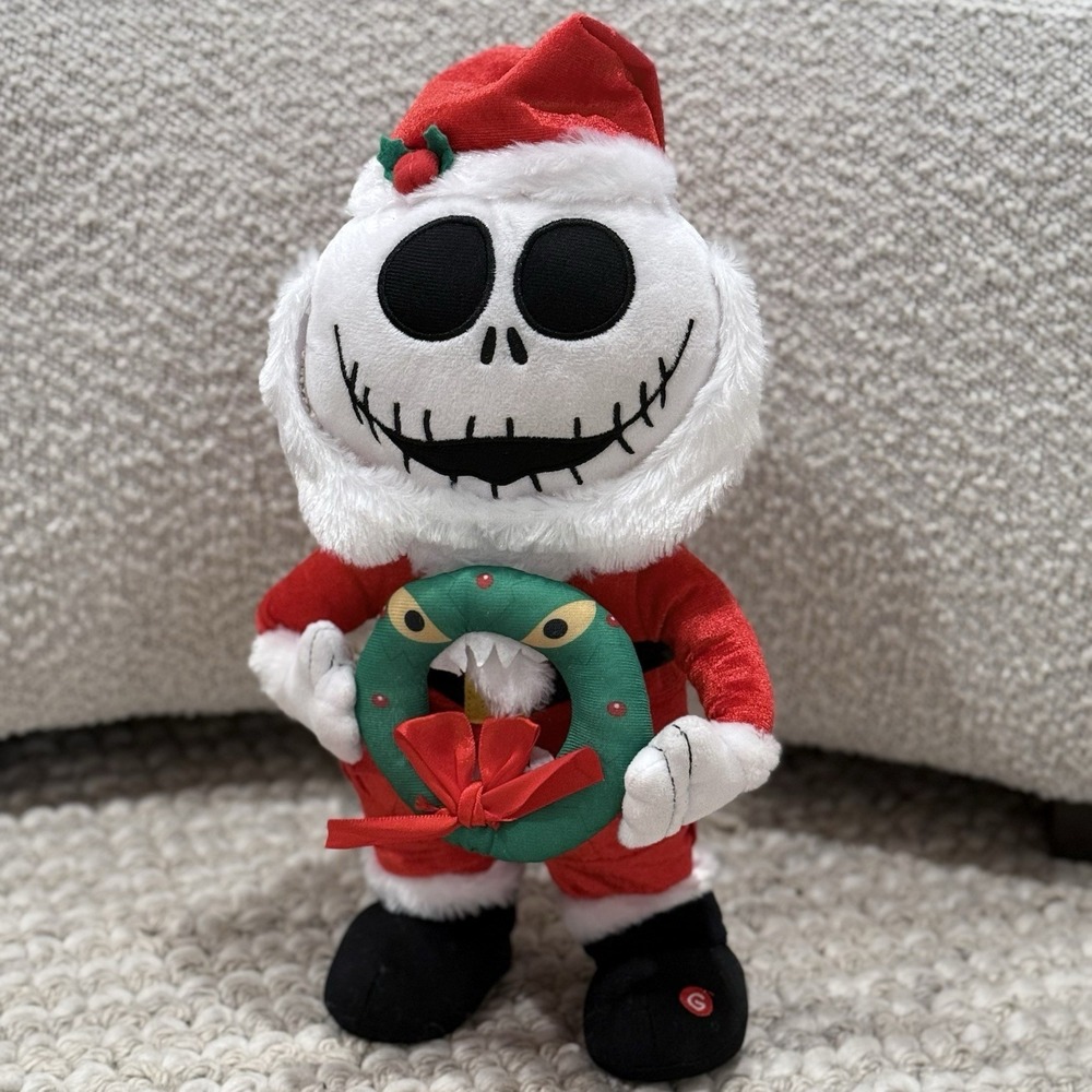 Nightmare Before Christmas Jack Santa Animated Singing Plush Disney Gemmy NWOT